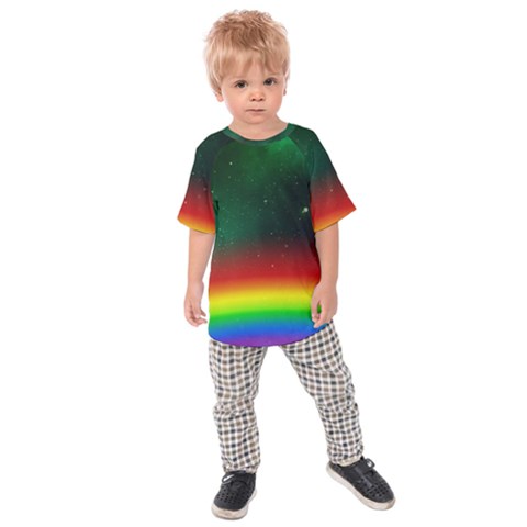 Galaxy Rainbow Universe Star Space Kids  Raglan Tee by Pakrebo