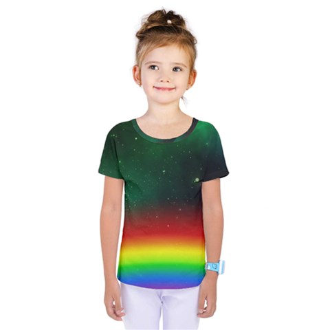 Galaxy Rainbow Universe Star Space Kids  One Piece Tee by Pakrebo