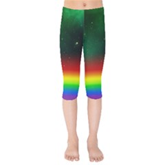 Galaxy Rainbow Universe Star Space Kids  Capri Leggings  by Pakrebo