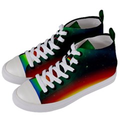 Galaxy Rainbow Universe Star Space Women s Mid-top Canvas Sneakers by Pakrebo