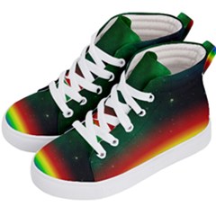 Galaxy Rainbow Universe Star Space Kids  Hi-top Skate Sneakers by Pakrebo