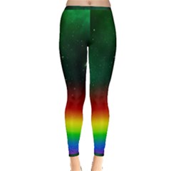 Galaxy Rainbow Universe Star Space Inside Out Leggings by Pakrebo