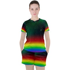 Galaxy Rainbow Universe Star Space Women s Tee And Shorts Set