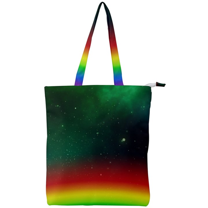 Galaxy Rainbow Universe Star Space Double Zip Up Tote Bag