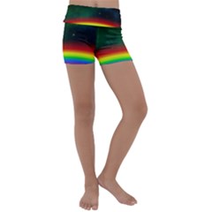 Galaxy Rainbow Universe Star Space Kids  Lightweight Velour Yoga Shorts by Pakrebo