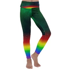 Galaxy Rainbow Universe Star Space Kids  Lightweight Velour Classic Yoga Leggings by Pakrebo