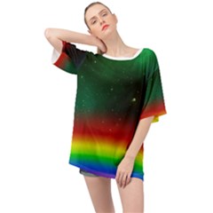 Galaxy Rainbow Universe Star Space Oversized Chiffon Top