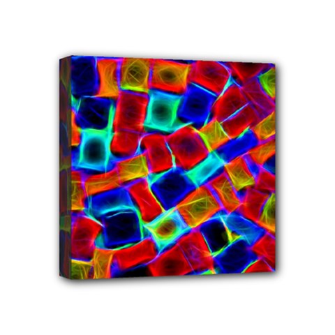 Neon Glow Glowing Light Design Mini Canvas 4  X 4  (stretched) by Pakrebo