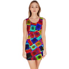 Neon Glow Glowing Light Design Bodycon Dress by Pakrebo