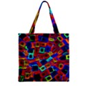 Neon Glow Glowing Light Design Zipper Grocery Tote Bag View2