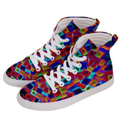 Neon Glow Glowing Light Design Men s Hi-top Skate Sneakers by Pakrebo