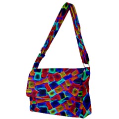 Neon Glow Glowing Light Design Full Print Messenger Bag by Pakrebo