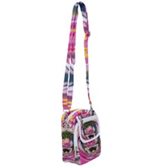 Flower Ornament Color Background Shoulder Strap Belt Bag