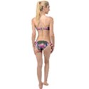 Flower Ornament Color Background Twist Bandeau Bikini Set View2