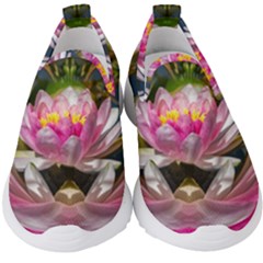 Flower Ornament Color Background Kids  Slip On Sneakers by Pakrebo