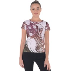 Galaxy Stars Giel Short Sleeve Sports Top  by snowwhitegirl