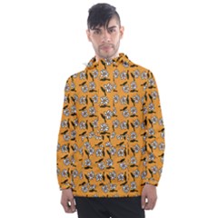 Daisy Orange Men s Front Pocket Pullover Windbreaker by snowwhitegirl