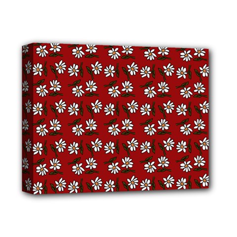 Daisy Red Deluxe Canvas 14  X 11  (stretched) by snowwhitegirl