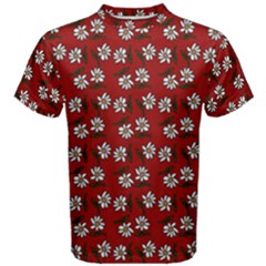 Daisy Red Men s Cotton Tee by snowwhitegirl