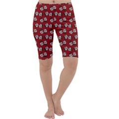 Daisy Red Cropped Leggings  by snowwhitegirl