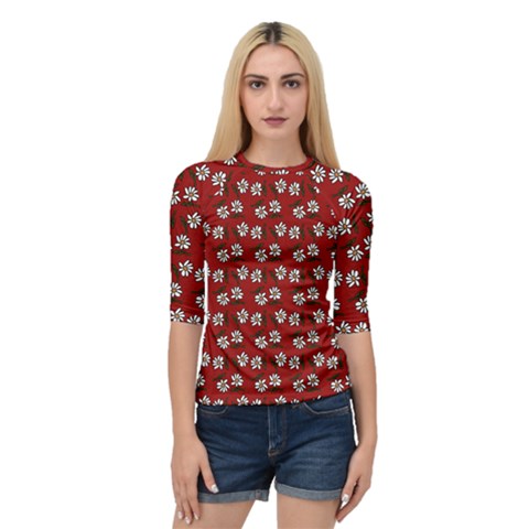 Daisy Red Quarter Sleeve Raglan Tee by snowwhitegirl