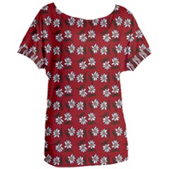 Daisy Red Women s Oversized Tee by snowwhitegirl