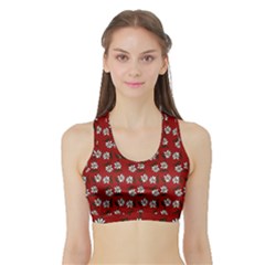 Daisy Red Sports Bra With Border by snowwhitegirl