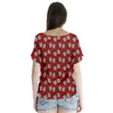 Daisy Red V-Neck Flutter Sleeve Top View2