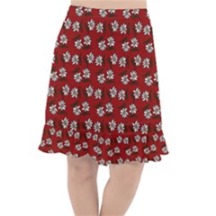 Daisy Red Fishtail Chiffon Skirt