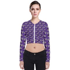 Daisy Purple Long Sleeve Zip Up Bomber Jacket by snowwhitegirl