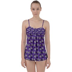 Daisy Purple Babydoll Tankini Set by snowwhitegirl