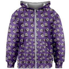 Daisy Purple Kids  Zipper Hoodie Without Drawstring by snowwhitegirl