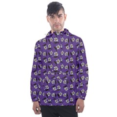 Daisy Purple Men s Front Pocket Pullover Windbreaker by snowwhitegirl