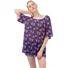 Daisy Purple Oversized Chiffon Top