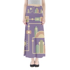 Background Infographic Travel Full Length Maxi Skirt by Pakrebo