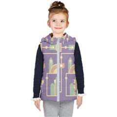 Background Infographic Travel Kids  Hooded Puffer Vest by Pakrebo