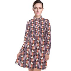 Pattern Abstract Fabric Wallpaper Long Sleeve Chiffon Shirt Dress