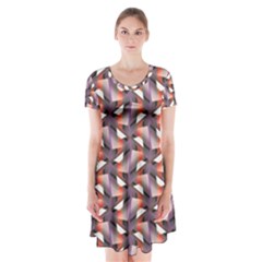 Pattern Abstract Fabric Wallpaper Short Sleeve V-neck Flare Dress by Pakrebo