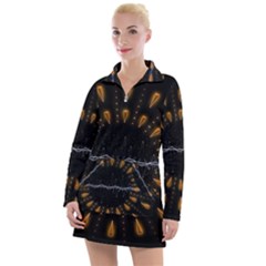 Background Pattern Bright Graphic Women s Long Sleeve Casual Dress by Pakrebo