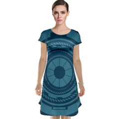 Technology Background Binary Cap Sleeve Nightdress