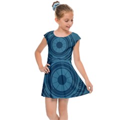 Technology Background Binary Kids  Cap Sleeve Dress by Pakrebo