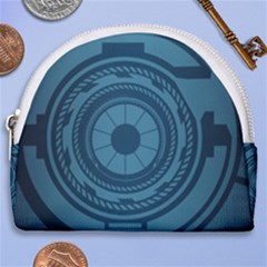 Technology Background Binary Horseshoe Style Canvas Pouch by Pakrebo