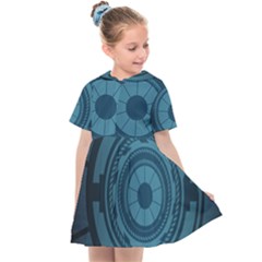 Technology Background Binary Kids  Sailor Dress by Pakrebo