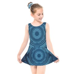 Technology Background Binary Kids  Skater Dress Swimsuit by Pakrebo