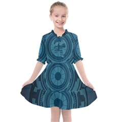 Technology Background Binary Kids  All Frills Chiffon Dress