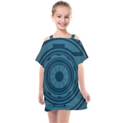 Technology Background Binary Kids  One Piece Chiffon Dress by Pakrebo