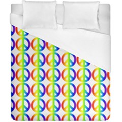 Retro Rainbow Gradient Peace Symbol Duvet Cover (california King Size) by Pakrebo