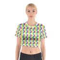 Retro Rainbow Gradient Peace Symbol Cotton Crop Top View1