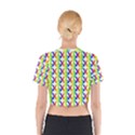 Retro Rainbow Gradient Peace Symbol Cotton Crop Top View2