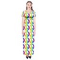 Retro Rainbow Gradient Peace Symbol Short Sleeve Maxi Dress View1